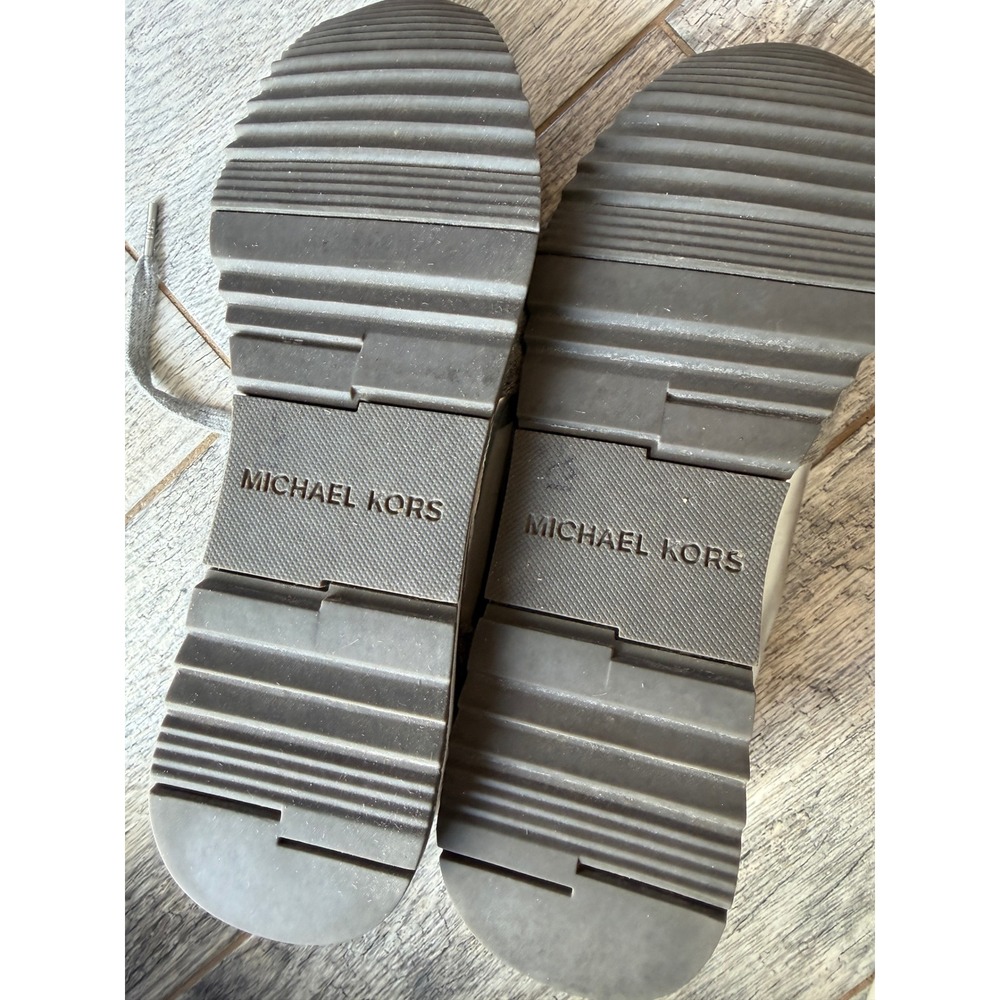 Michael Kors Sneakers Allie Pearl Shoes 9.5 Silver HL16F Fashion Trainers Grey - Picture 7 of 8
